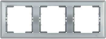 IEK РГ-3-БС Рамка 3 мест. гориз. BOLERO серебряный EMB30-K23