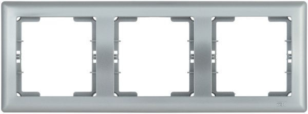 IEK РГ-3-БС Рамка 3 мест. гориз. BOLERO серебряный EMB30-K23