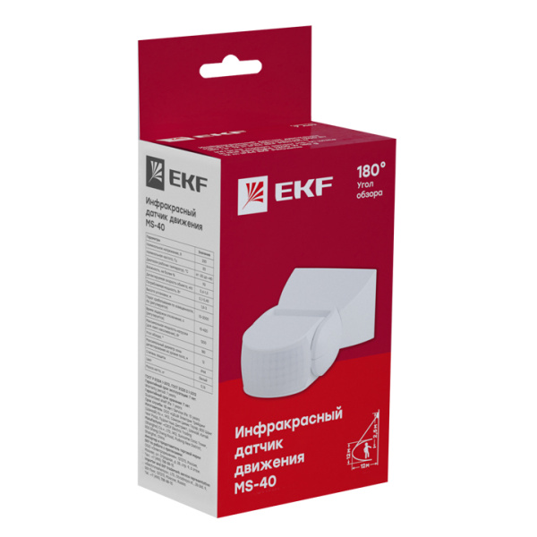 Купить EKF PROxima ИК датчик движения наст. 1200Вт 180гр. до 12м IP65 MS-40