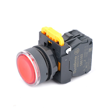 Systeme Electric Кнопка SB5 с подсветкой в сборе модуль 22мм красная пластик 230-240ВAC 1НЗ