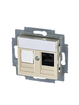 ABB EPJ Levit слоновая кость / белый Розетка компьютерная RJ45 кат,5e+заглуш,, слоновая кость 2CHH295117A6017