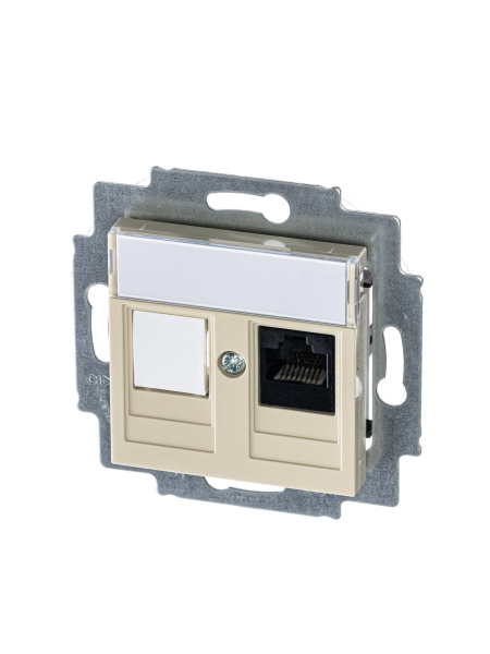 ABB EPJ Levit слоновая кость / белый Розетка компьютерная RJ45 кат,5e+заглуш,, слоновая кость 2CHH295117A6017