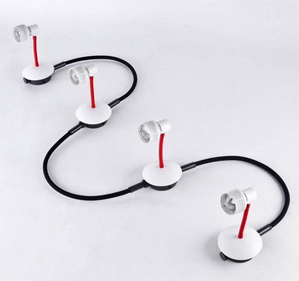 Lussole LOFT Металл/флекс Белый / красный Металл Светильник настенно-потолочный GU10 5,5W GRLSP-9818-04 Lussole LOFT Металл/флекс Белый / красный Металл Светильник настенно-потолочный GU10 5,5W GRLSP-9818-04