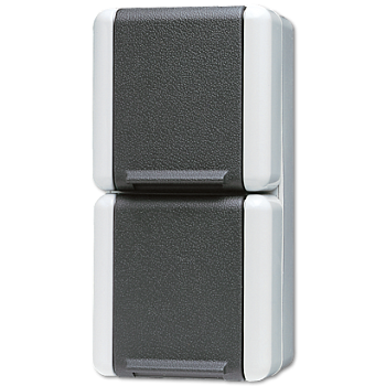 JUNG Двойная вертикальная SCHUKO-розетка 16A 250V~ для накладного монтажа IP44 822W