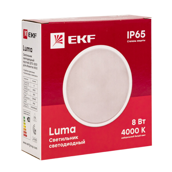 Купить EKF PROxima Светильник светодиодный ЖКХ круг ДПО-2001 8Вт 4000K IP65