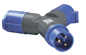 IEK Адаптер двухлучевой TS1012 2Р+РЕ 16А 250В IP44 PAS21-016-3