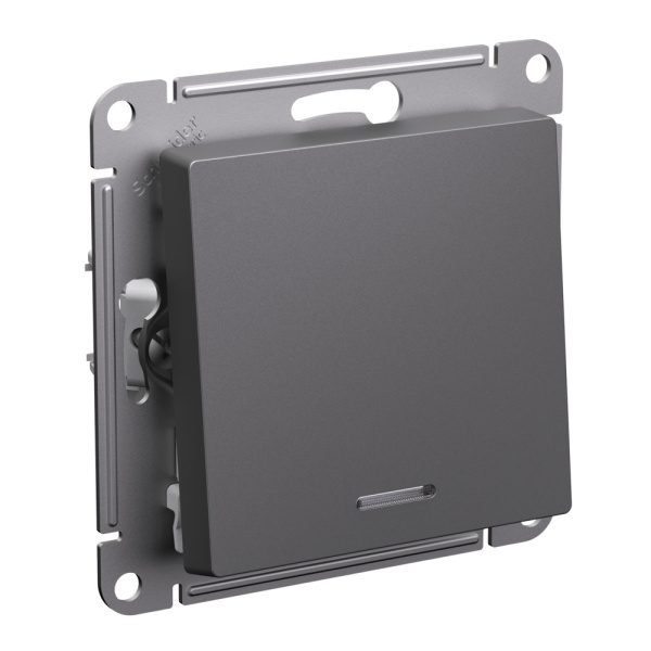 Systeme Electric AtlasDesign Базальт Выключатель 1-клавишный с подсветкой, сх.1а, 10АХ, механизм