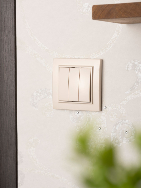 Купить EKF Basic Минск Бежевый Выключатель 3-кл, 10А, СП