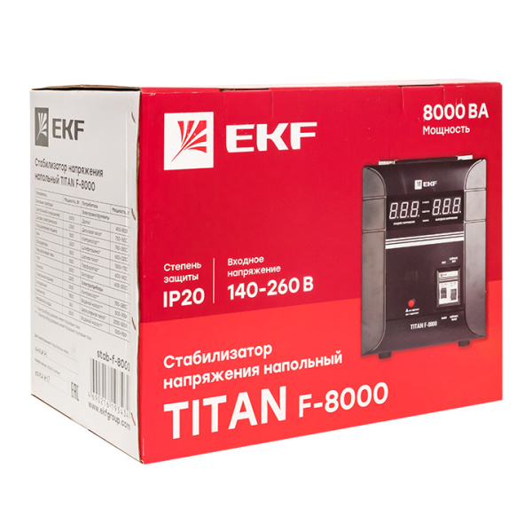 Купить EKF PROxima Стабилизатор напряжения напольный TITAN F-8000