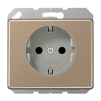 JUNG SL 500 Бронза Розетка с/з с защитными шторками безвинт. зажим SL520KIGB