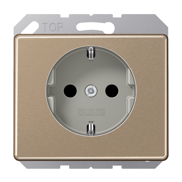 JUNG SL 500 Бронза Розетка с/з с защитными шторками безвинт. зажим SL520KIGB