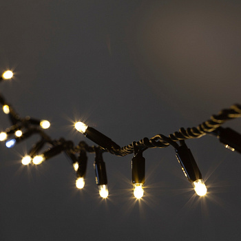 ЭРА ERAPS-NK3 Гирлянда 30LED Нить 3 м, теплый свет, бел. мерц., черн. каучук, 220В, IP65