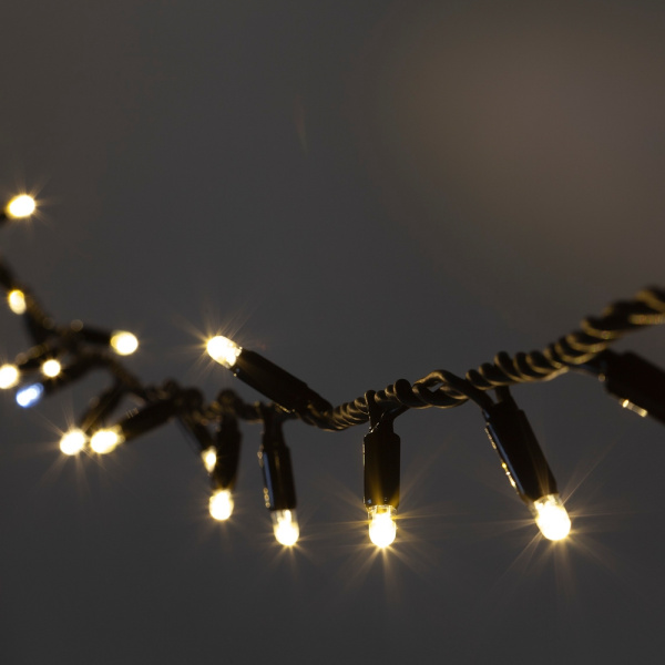 ЭРА ERAPS-NK3 Гирлянда 30LED Нить 3 м, теплый свет, бел. мерц., черн. каучук, 220В, IP65