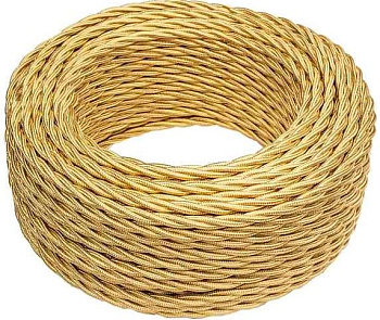 BIRONI Золото глянец Витой провод 2*2,5 20м B1-425-079-20