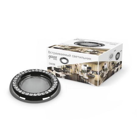 Купить Gauss Светильник Strass Gu5.3 1/30 круг, кристал/черный CA038