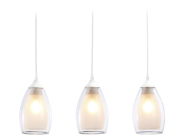 Ambrella Подвесной светильник TR3536/3 WH/CL/FR белый/прозрачный/белый матовый E27*3 max 40W 640*120*820