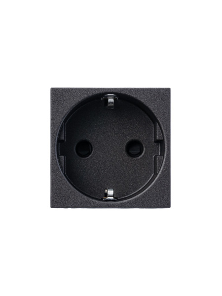 Купить ABB NIE Zenit Антрацит Розетка с/з с защитными шторками, винт. зажим, 2 мод 2CLA228800N1801