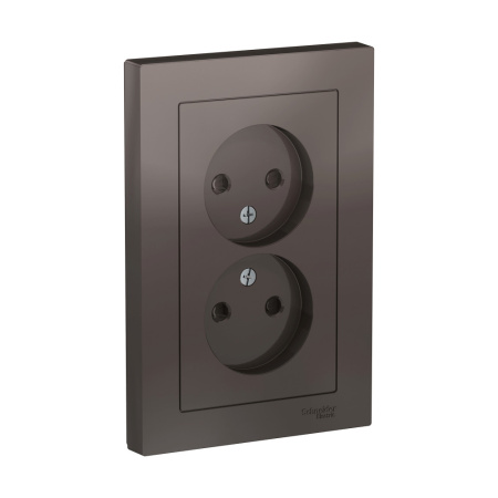 Systeme Electric AtlasDesign Мокко Розетка б/з двойная, со шторками,16А, в сборе
