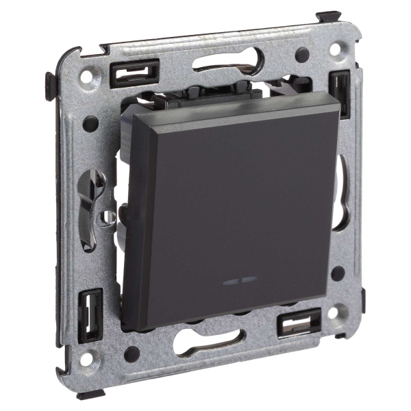 Купить DKC Переключатель одноклавишный в стену, "Avanti", "Черный матовый"