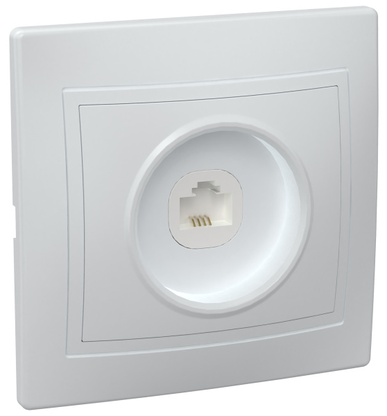 IEK KVARTA РТ10-КБ Розетка 1местн. телефонная (белый)