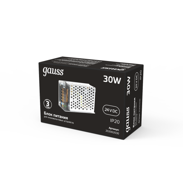 Купить Gauss Блок питания 30W 24V IP20 1/140 202002030