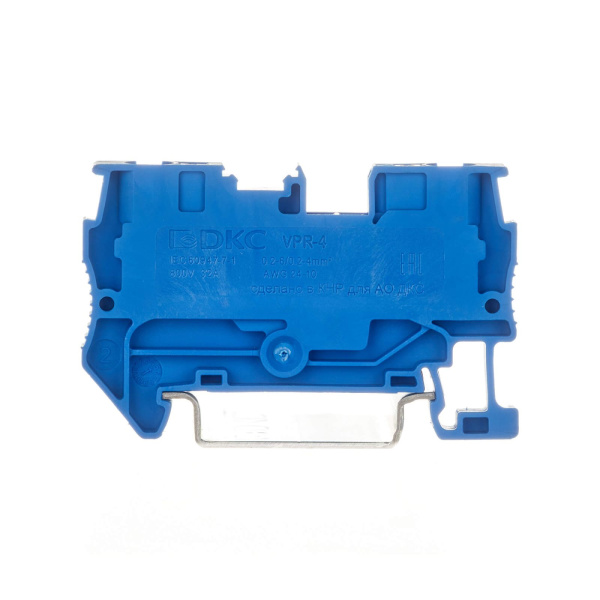 Купить DKC Nuputuk Клемма проходная, зажим push-in, 2 точки подключения, 4 кв.мм, синяя