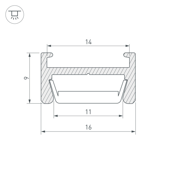 Купить Arlight Профиль MIC-H-2000 ANOD (Алюминий) 026458