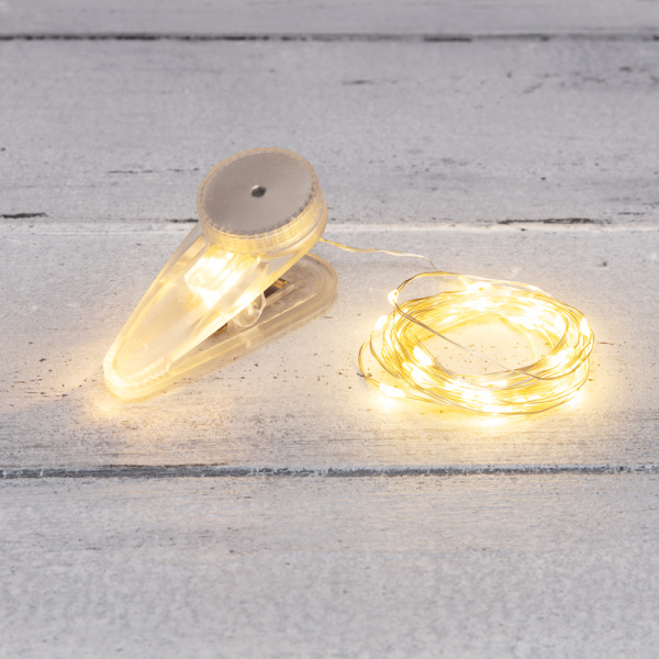 NEON-NIGHT Гирлянда «Роса» с прищепкой 3 м, 30 LED, теплое белое свечение, 2хCR2032 в комплекте 302-016