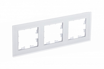 Systeme Electric AtlasDesign Nature Матовое стекло белый Рамка 3-ая