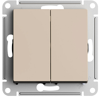 Systeme Electric AtlasDesign Песочный Переключатель 2-клавишный перекрестный, 2 x сх. 7, 10АХ, механизм