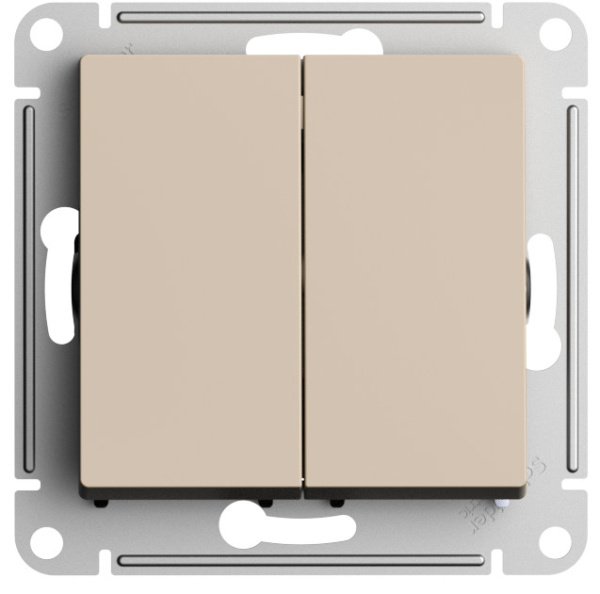 Systeme Electric AtlasDesign Песочный Переключатель 2-клавишный перекрестный, 2 x сх. 7, 10АХ, механизм