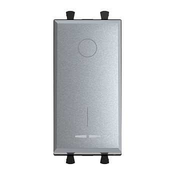 DKC Выключатель двухполюсный одноклавишный модульный, "Avanti", "Закаленная сталь", 1 модуль