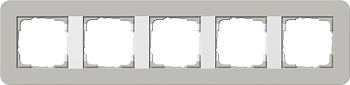 Gira E3 Серый/Белый глянцевый Рамка 5-ая 0215412