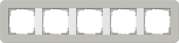 Gira E3 Серый/Белый глянцевый Рамка 5-ая 0215412