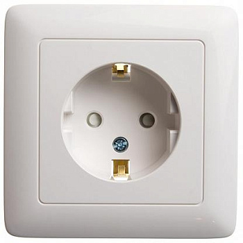 Systeme Electric Wessen ХИТ внутр Бел Розетка с/з со шторками, 16А, 250В