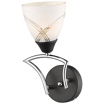 VELANTE 735-101-01 Бра Хром, Черный/Белый с узором E27 1*60W