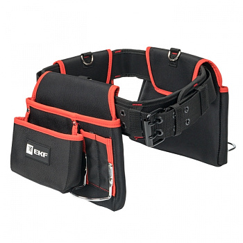 EKF Basic Сумка-пояс двухсекционная усиленная с двухшпеньковым ремнем С-12 Master