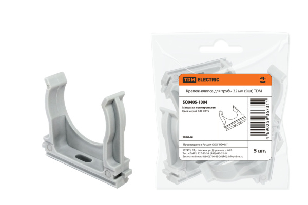 TDM Крепеж-клипса для трубы 32 мм (5шт) SQ0405-1004