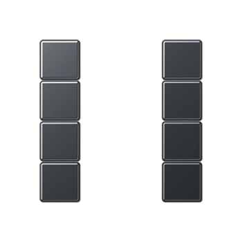 JUNG набор накладок, 4 группы, матовый антрацит A504TSAANM