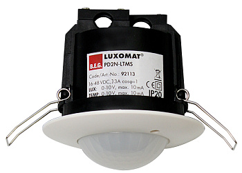 BEG Белый Датчик присутствия потолочный 360°, один канал NO 3А, напряжение 16-48V DC IP20 92113