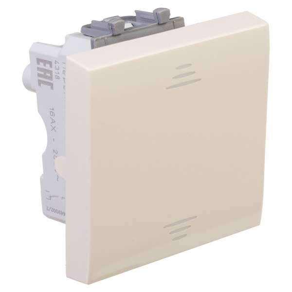 Купить DKC Переключатель одноклавишный модульный, "Avanti", "Ванильная дымка", 2 модуля