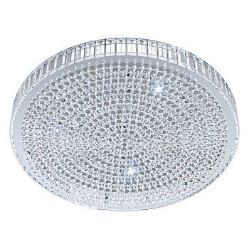 Eglo BALPRADA Светильник светоиодный потолочный , 43,5W(LED), Ø605, H110, 4780lm, сталь, хром/хрусталь, прозрачный 39747