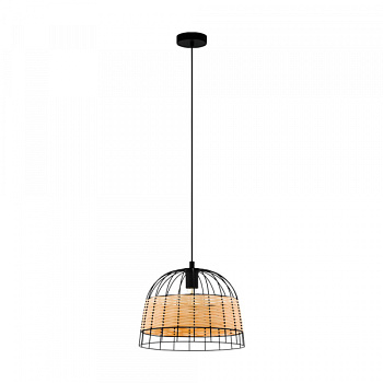 Eglo 43311 Подвес ANWICK, 1x40W(E27), 370, сталь, черный/ротанг, натуральный