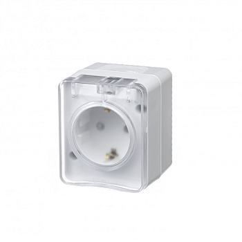 Systeme Electric AtlasDesign Profi54 Наруж Белый Розетка с/з со шт., 16А 250B IP54