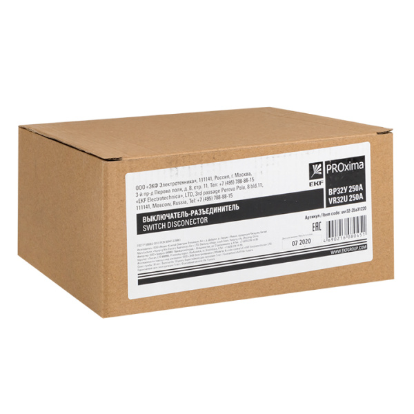 Купить EKF PROxima Выключатель-разъединитель ВР32У-35А31220 250А 1 направ. с д/г камерами несъемная левая/правая рукоятка MAXima