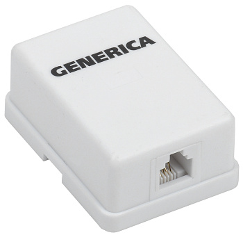 IEK GENERICA Розетка инф. настенная RJ12 кат. 3 UTP 1 порт CS2-3C03U-12-G
