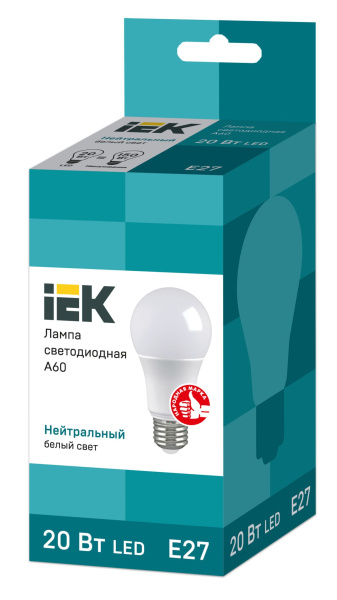 Купить IEK Лампа светодиодная ECO A60 шар 20Вт 230В 4000К E27