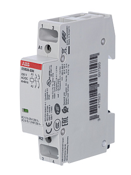 ABB Контактор ESB20-20N-06 модульный (20А АС-1, 2НО), катушка 230В AC/DC 1SBE121111R0620