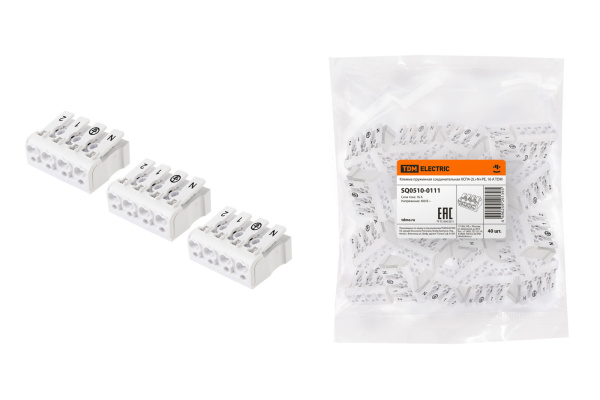 TDM Клемма пружинная соединительная КСП4-2L+N+PE, 16 A SQ0510-0111