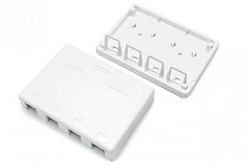 Hyperline SBB3-4-WH Корпус настенной розетки для установки 4-х вставок типа Keystone Jack, белый 441130
